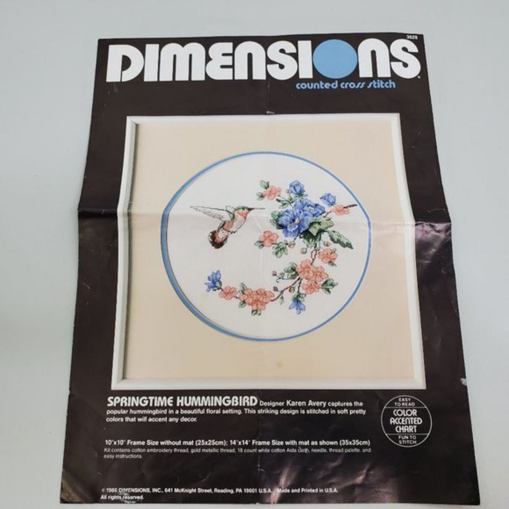 Dimensions Springtime Hummingbird Cross Stitch‎ Pa